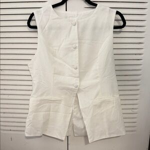 SHEIN White Sleeveless Blouse #056